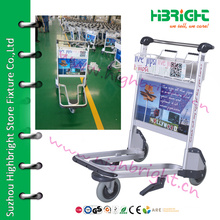 3 wheels hand brake airport baggage trolley